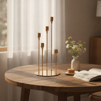 5-Arm Candelabra Sleek Five-Arm Candelabra Taper Candle Holder Stable Candlestick Holder Stand Sturdy for Event Planners