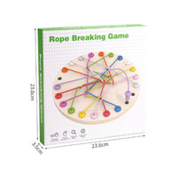 Rope Untangling Puzzle Brain-Teasing Rope Puzzle with Cords Untangling Game Colorful Toy Natural Wood for Children, Playroom