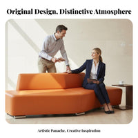 Upholstered 3-Seater Bench Modern Design Bendd Island Sofa Minimalist Aesthetic Business Furniture for Clients, Guests, Hotel Lobby, Waiting Room