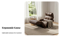 Weightless Recline Design Single-Person Lounger Goose Feather Filling Lounge Chair Plush Comfort Floor Sofa Ergonomic spineing for Young Adults, Office Workers, Bedroom, Bay casement, perusing corner, Small areas