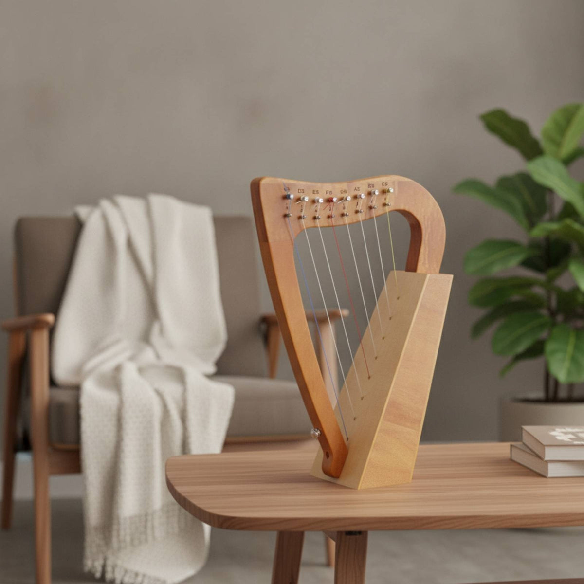 String Harp Compact Lyre Lightweight String Instrument for Hobbyists, Home Practice