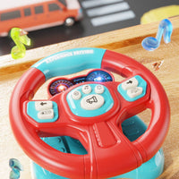 Dashboard Style Suction Cup Steering Wheel Toy Button Controls Simulated Steering Wheel Toy for Car Play