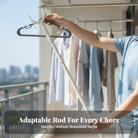 Telescopic Design Clothes grabber Pole Adjustable Length Extendable Garment grabber grabbered end Laundry Tool Extended Range for Dormitory Residents, homeowners, People with restricted Mobility, Balcony, Dorm Room, outdoorsdoors, Closet