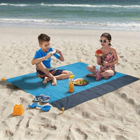 Picnic Blanket and Waterproof Mat for Outdoor Seating, Large Sandproof Beach Blanket with Stakes, Portable Camping Mat for Hiking, Quick Dry