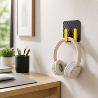 No Drill Wall Hooks, Heavy Duty Pressure-sensitive Towel Hook Luxury Double Hook for Bathroom Kitchen Entryway, 10-15kg Load