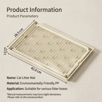 Plastic Cat Waste Mat for Box, Spliceable Anti-Tracking Pet Pad, Granule Control Catcher for Cats, Easy Clean Feline Accessory