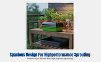 Legume Sprouting Pot, Hydroponic Sprout Tray, Mesh Nursery Tray, Home Soilless Cultivation, Black Cover, Large Capacity, PP