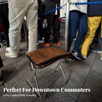 Foldable Pocket Travel Seat Lightweight Folding Camp Stool Easy Setup Compact Chair High Load Capacity for Travelers, Concert-&goers, Public Transport, Traveling, Waiting in Line, Outdoors