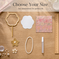 DIY Song Brocade Round Fan with Pearl Embellishments and Mirror - Craft Kit for Festivals