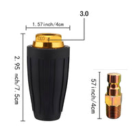 Ceramic Core High Pressure Washer Turbo Nozzle Wear Resistant 1/4 Inch Quick Connect Turbo Nozzle Powerful Jet Stream for Outdoor Cleaning