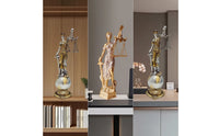 Lady Justice Statue Tabletop Lady Justice Figurine Textured for Bookshelf