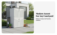 Horizontal Storage Shed Waterproof Horizontal Outdoor Storage Container Outdoor Cabinet for Patio Owners, Homeowners, Garden, Yard, Pool Area