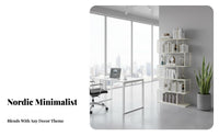 Nordic Design Freestanding accessible bookshelf Multi-Tier Room Divider Multifunctional Shelving unit adaptable Display for Apartment Dwellers, Office Workers, Interior Designers, Bedroom
