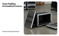 6U Rack Mount Enclosure Grip 6U Rolling Rack Cabinet Wheeled Design Transport Container for DJs, Musicians, Audio Production Studios,