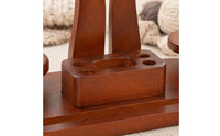 Double-Post-Post Two-axisAxis Yarn Holder Curved Frame Bamboo Yarn Holder Natural Wood Grain Polished Finish