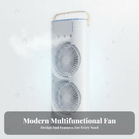 Desktop Water Cooling Fan Versatile Function Power-Storing Personal Air Conditi Single R USB Powered Portable Misting Fan for Campers, Bedroom, Travel