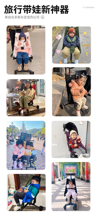 口袋伞车轻便婴儿推车手推车儿童遛娃神器折叠简易大童旅行推车 丛林绿-升级遮阳2.8kg-铝合金带侧兜【现货现发】