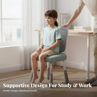 Support Adjustable Kids Study Chair Stable Frame Adjustable Kids Desk Chair Breathable Mesh Back Soft Padded Cushion for Students, Boys, Girls, Home, Bedroom