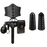 Lace-up Waist Belt Steampunk PU Leather for Cosplayers, Entertainers, Historical Reenactment Fair, Halloween