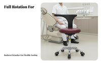 Height Adjustable Oral Health Assistant Stool with Armrest 360-Degree Swivel Oral Health Assistant Stool Ergonomic back/arm Support Medical Task Chair effortlessRolling Casters for Dentists, Doctors, Laboratory Technicians, Hospital, Laboratoryoratory