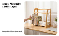 Desk Bookshelf Space-Saving Tabletop Storage Shelf Sturdy for Office Workers