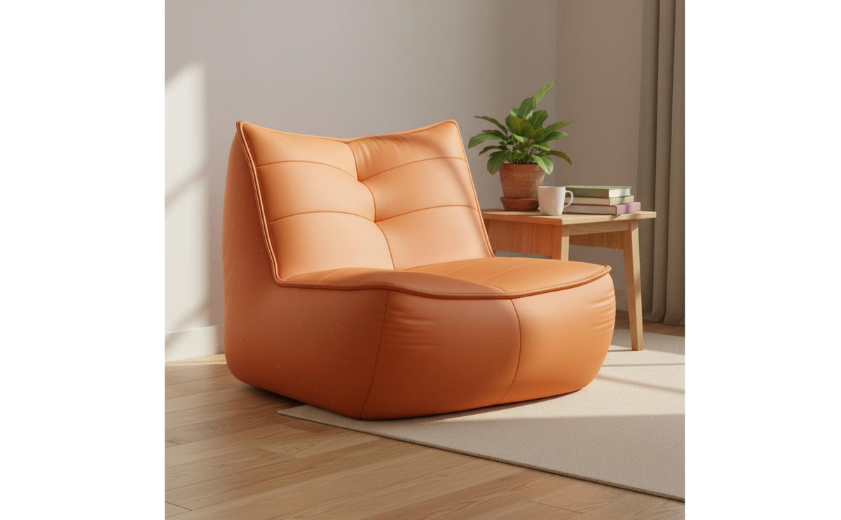 Lightweight Sofa Chair Ergonomic Single Person Floor Lounger Wear-Resistant Textile Frameless Foam Couch for Students, Bedroom, Living Room, Balcony, Reading Nook