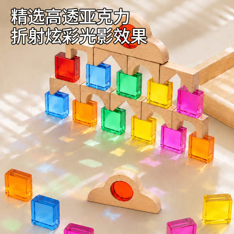Translucent Acrylic Building Blocks for Kids Early Education
