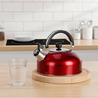 Stainless Steel Whistling Kettle Multi-Cooktop Compatible Whistling Tea Kettle Hot Water Pot Easy Grip Handle for Hotel