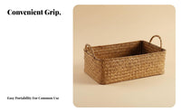 Woven Box with Lid Japanese aesthetic Storage Basket Sturdy Construction for Desktop