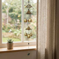 Wind Chimes Outdoor, 58cm Double Layer Metal Wind Chimes, Handmade Sympathy Gift for Garden Verandah Decor, Bronze Tone