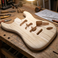Unfinished Guitar Body Pre-Cut ST Guitar Made-to-Order Body Part for Luthier, Instrumentalists