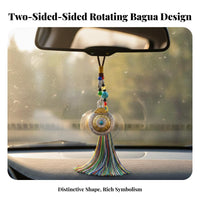 Hand-Woven Rotating Astrological Tassel Charm Ethnic Design Car Hanging Ornament for Feng Shui Followers, Adults, Backpack, Home