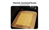 Anti-Slip Bamboo Car Seat Cushion Breathable Cooling Car Seat Pad Sweat-Resistant for Forklift Operators, Truck Drivers, Summer, Long Drives