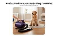 Fast Drying Twin Engine Dog Dryer Variable Speed Control High Velocity Pet Blower Adjustable Temperature High Velocity Pet Dryer Interchangeable Nozzles for Large Dogs