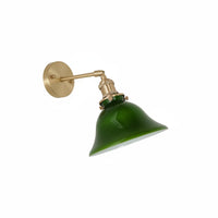 Brass Wall Lamp Foldable White Glass Shade Sconce for Study