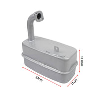 Iron Rectangular Tractor Muffler Silver Metal Tractor Muffler Rust Resistant Corrosion Resistance