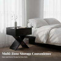 Nightstand Drawer Storage Sleek Design for Bedroom Hallway Use