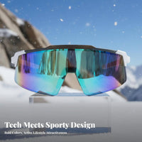 Windproof Sports Glasses 400 Protection Hiking Sunglasses Single Lens Sport Sunglasses Shockproof Resistant for Running