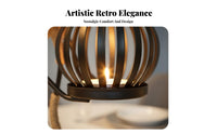 Metal Candle Holder Creative Design Table Centerpiece Candlestick Vintage Iron Figurine Candle Holder for Candlelight Dinner, Restaurant Decor
