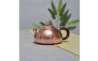 Hammered Copper Teapot Thickened Side Handle Teapot Sturdy Tea Kettle for Collectors