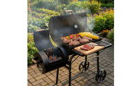 Outdoor Grill with Side Firebox High-Temp Offset Smoker Sturdy Barbecue Movable for Backyard Chefs