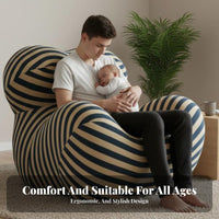 elegant design Enveloping Armchair Sculptural for-modern Frameless Foam Armchair fashionable Design Single Sofa for Young Adults, Homeowners, Living Room, perusing corner, Small areas, Home Office