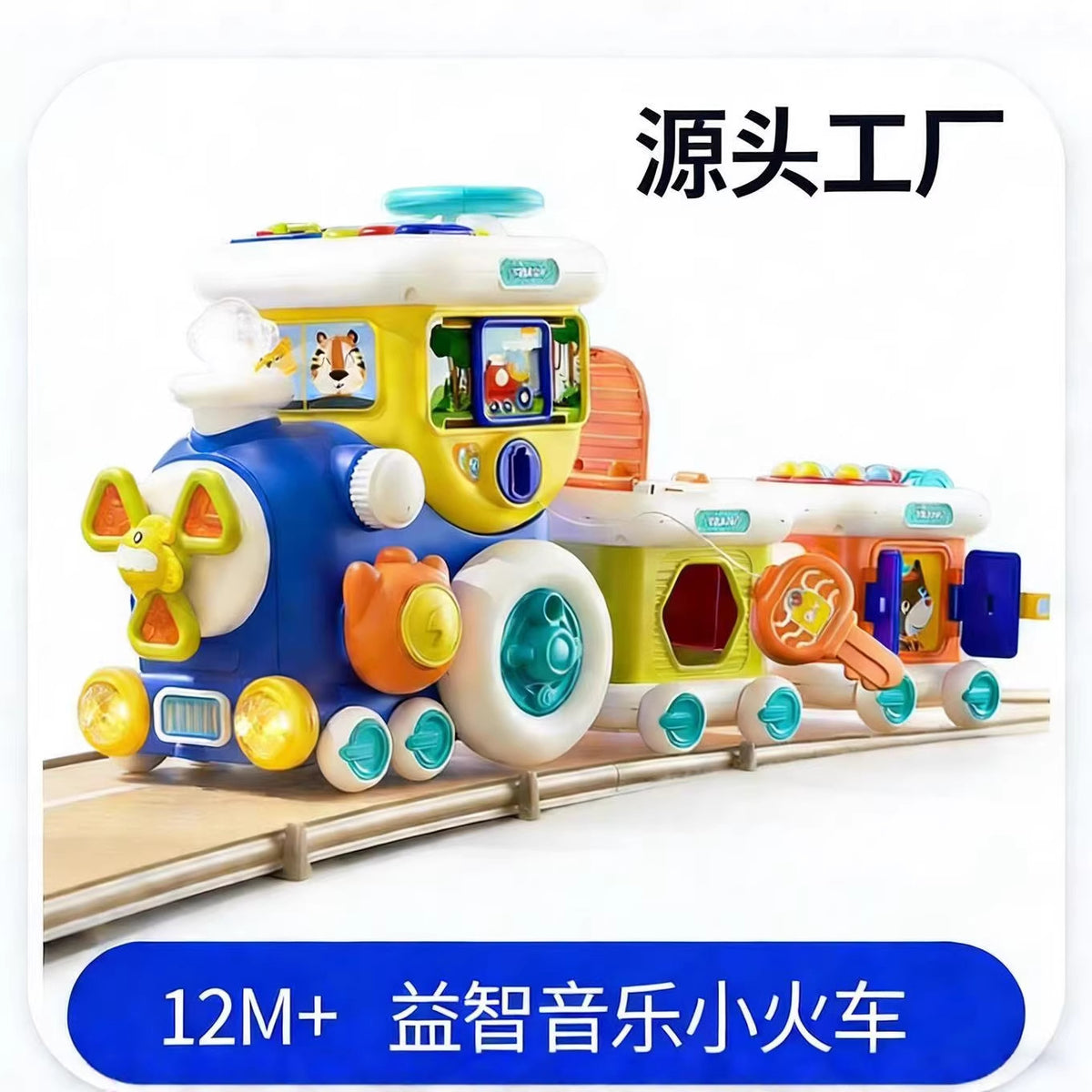 Montessori Educational Light & Sound Train Toy for Toddlers with Shape Matching