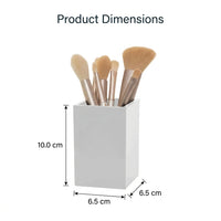 Clear Acrylic Pen Holder for Desk Storage, Square Pencil Pot Organiser for Vanity Table, Makeup Brush Office Stationery