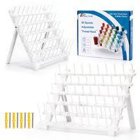 60-Hole Wooden Sewing Thread Storage Rack