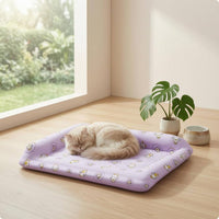 Pet Cooling Mat Rounded Corners Feline Dog Cooling Mat Breathable Moisture-Resistant for Warm Weather