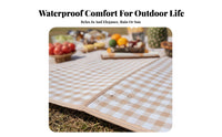 Waterproof Foldable Picnic Mat Thickened Foldable Picnic Sheet Moisture-Proof Portable Blanket Extra Large for Families, Festival on the Moveers, Picnics, Camping, Park Outings, Beach Trips