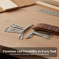 9 Pieces Professional Grade Fretboard Radius Measurement Tool Stainless Steel Fretboard Radius Gauge Portable for DIY Hobbyists, Repair Shop