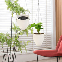 Plant Pots and Hanging Basket for Outdoor Plants, Round Tapered Hanging Plant with Chain and Saucer, Garden Planter for Indoor, Self Watering