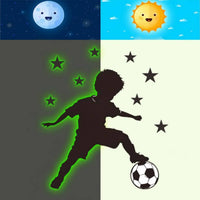 Athletic Child Wall Graphic Wall Art Auto-Luminous in the Dark Wall Sticker Peel and Luminous Light Switch Sticker for Children, Kids, Playroom